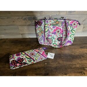Vera Bradley Retired Vivalaver Shoulder Bag and Wallet Bundle